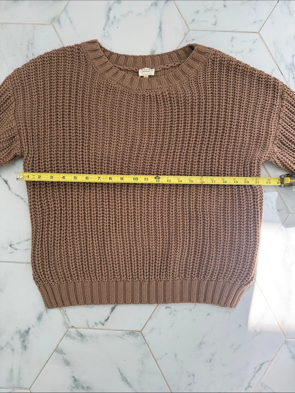 Marea Beach Crewneck Chunky Knit Sweater - Brown - Picture 3 of 8